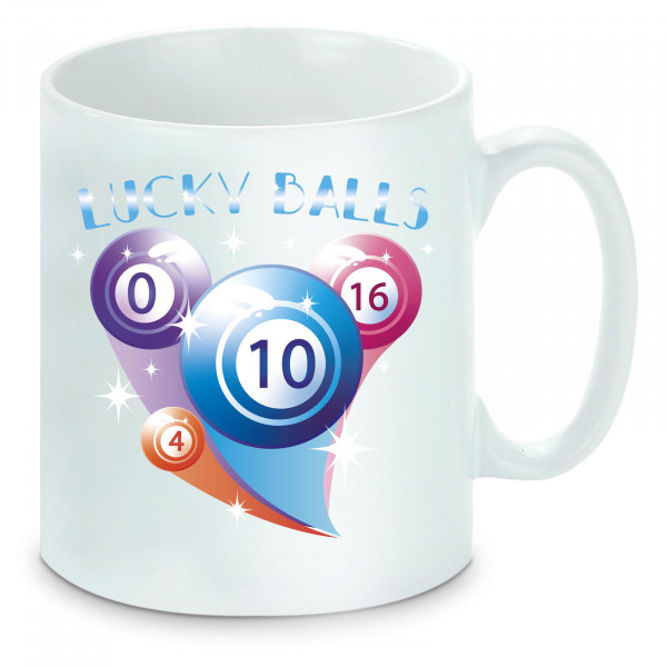 Tasse einfarbig Billard Lucky Balls