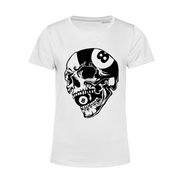 Nachhaltiges T-Shirt Damen Billard 8 Ball Totenkopf