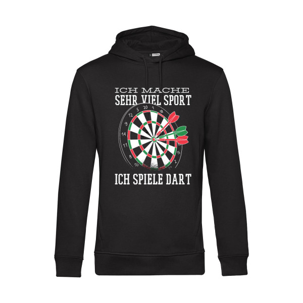 Nachhaltiger Hoodie Herren Darts Ich mache sehr viel Sport