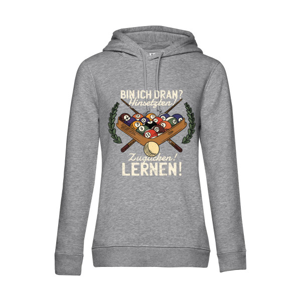 Nachhaltiger Hoodie Damen Billard - Bin ich dran