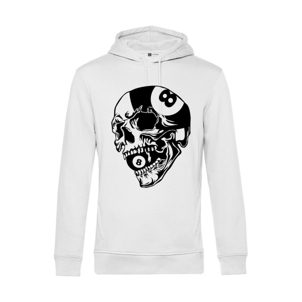 Nachhaltiger Hoodie Herren Billard 8 Ball Totenkopf