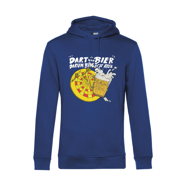Nachhaltiger Hoodie Herren Darts und Bier Darum bin ich hier