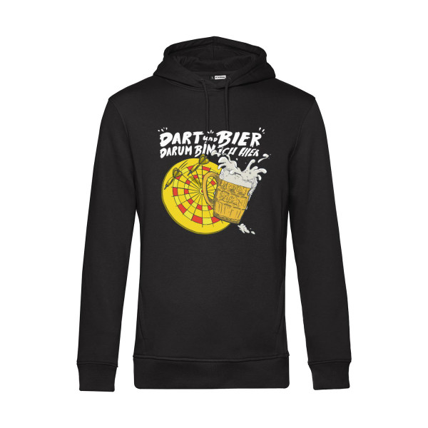 Nachhaltiger Hoodie Herren Darts und Bier Darum bin ich hier