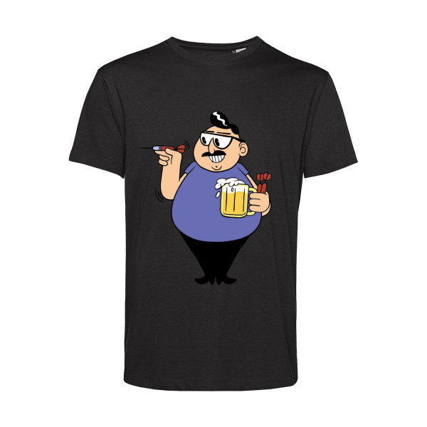 Nachhaltiges T-Shirt Herren Darts Spieler mit Bier
