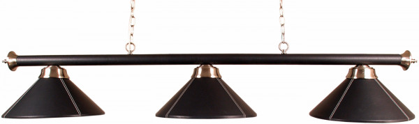 Billardlampe London Deluxe 3 Schirme Kunstleder schwarz