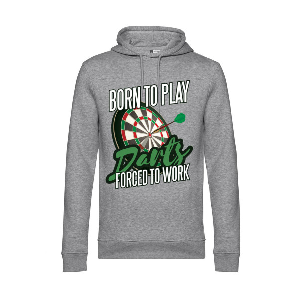 Nachhaltiger Hoodie Herren Born to Play Darts Force to Work