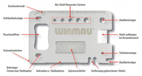 Winmau Präzisionswerkzeug „Multi-Tool“ Profi 8393