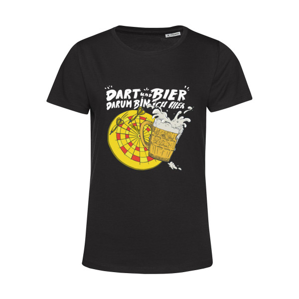 Nachhaltiges T-Shirt Damen Darts und Bier Darum bin ich hier