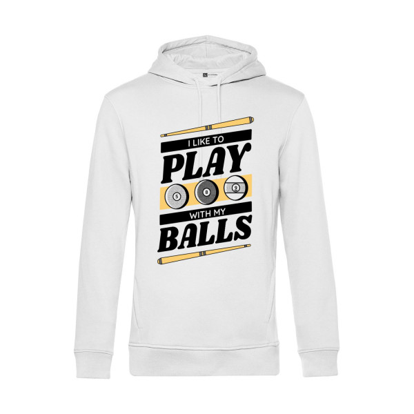 Nachhaltiger Hoodie Herren Billard - I like to play with my balls