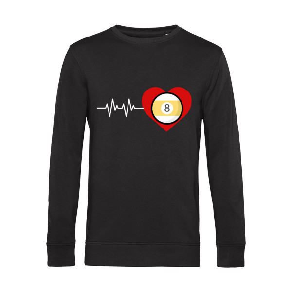 Nachhaltiges Sweatshirt Herren Billard Heart Beat Pool