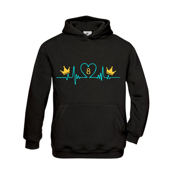 Hoodie Kinder Billard Heartbeat Crowns