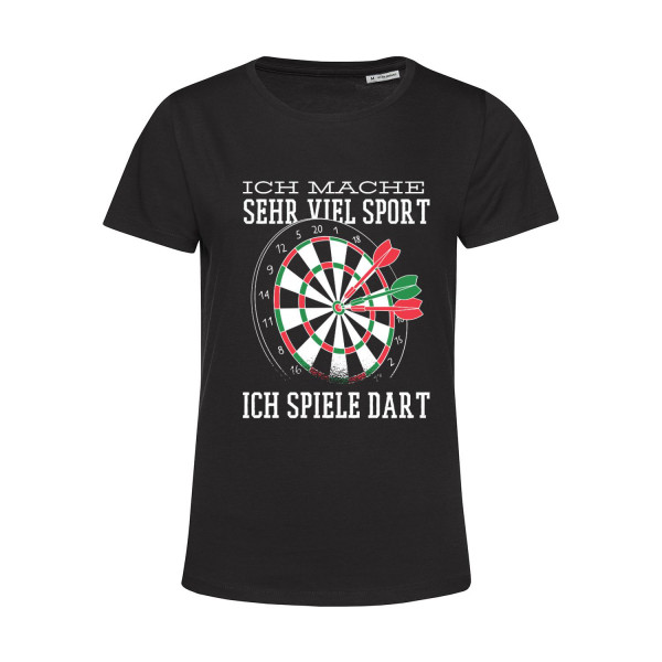 Nachhaltiges T-Shirt Damen Darts Ich mache sehr viel Sport