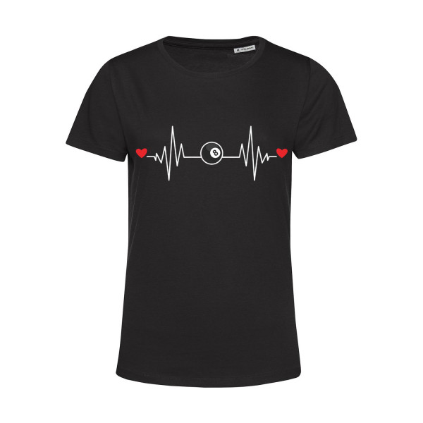 Nachhaltiges T-Shirt Damen Billard - Herzstromkurve