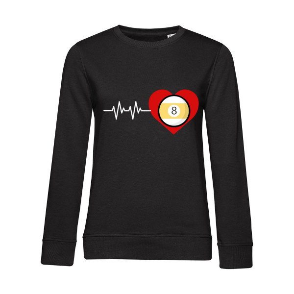 Nachhaltiges Sweatshirt Damen Billard Heart Beat Pool