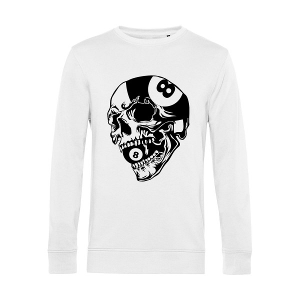 Nachhaltiges Sweatshirt Herren Billard 8 Ball Totenkopf