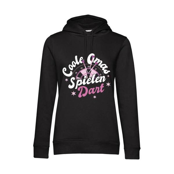 Nachhaltiger Hoodie Damen Darts Coole Omas spielen Dart