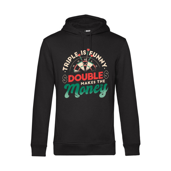 Nachhaltiger Hoodie Herren Darts Triple is funny Double makes the money 2