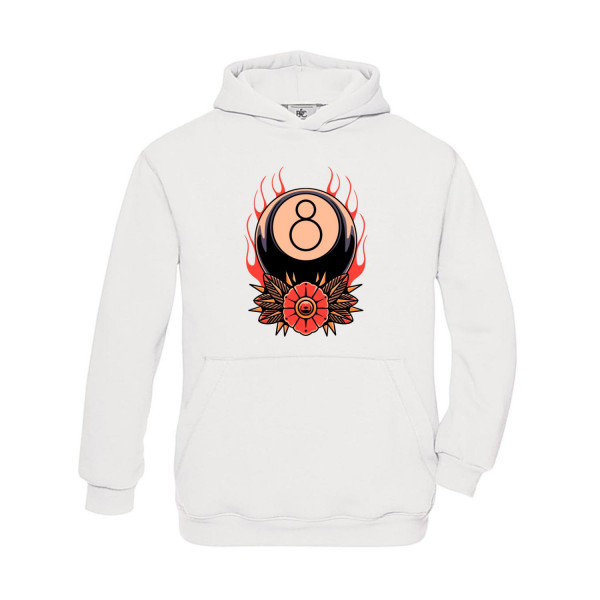 Hoodie Kinder Billard Eight on fire