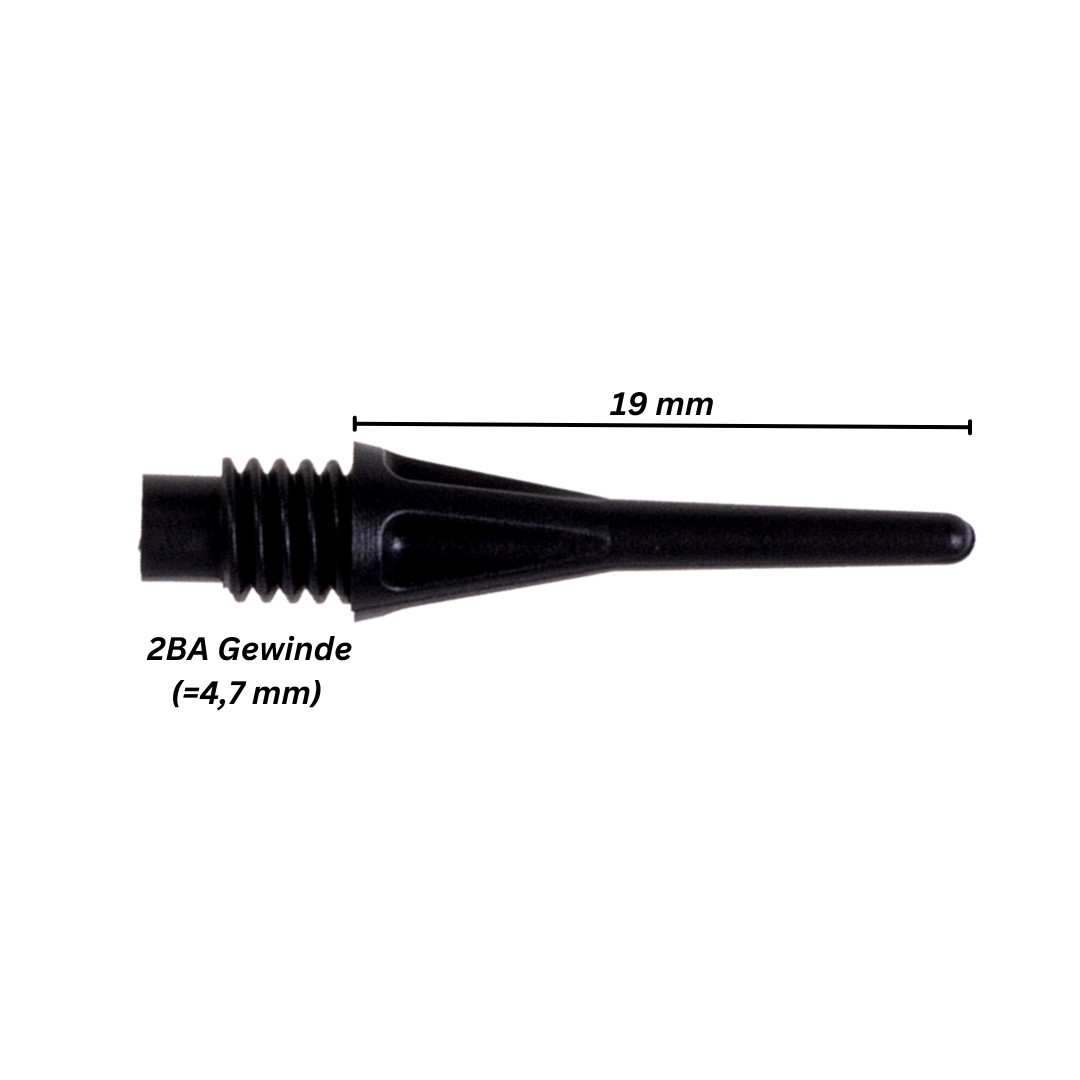Schwarz Softspitze Karella Pro-Tip 2Ba Gewinde 100 St.