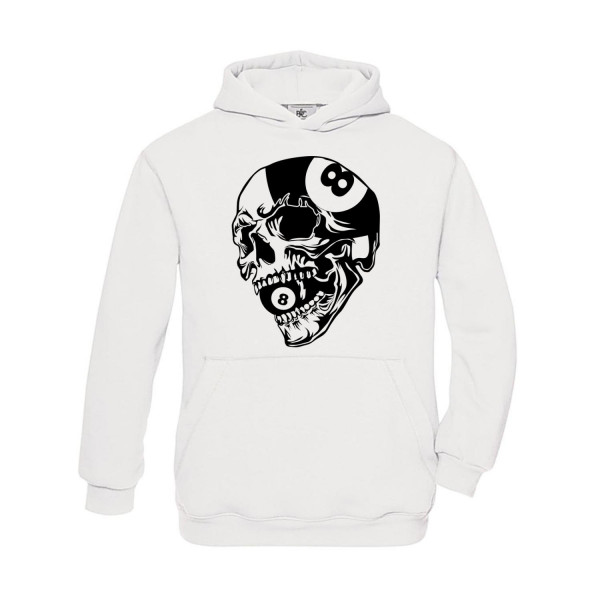 Hoodie Kinder Billard 8 Ball Totenkopf