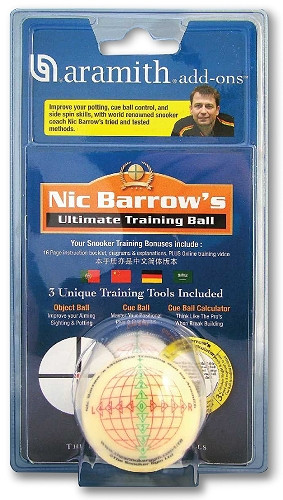 Trainingskugel Snooker Nic Barrow 52mm mit Übungsanleitung