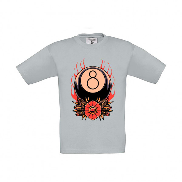 T-Shirt Kinder Billard Eight on fire