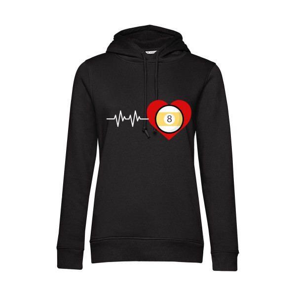 Nachhaltiger Hoodie Damen Billard Heart Beat Pool