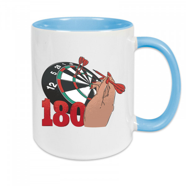Tasse zweifarbig Darts 180 Throwing Hand