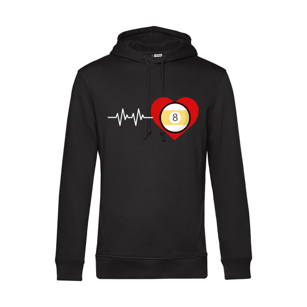 Nachhaltiger Hoodie Herren Billard Heart Beat Pool