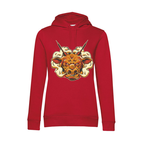 Nachhaltiger Hoodie Damen Darts Angry Bull