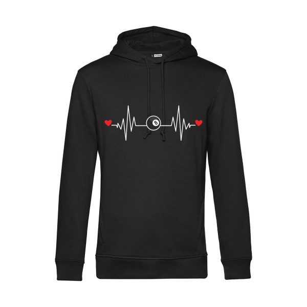 Nachhaltiger Hoodie Herren Billard - Herzstromkurve