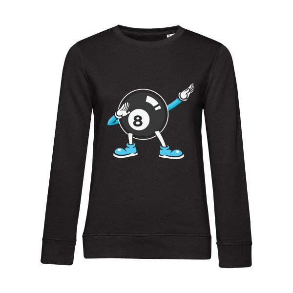 Nachhaltiges Sweatshirt Damen Billard - schwarze Acht Dab