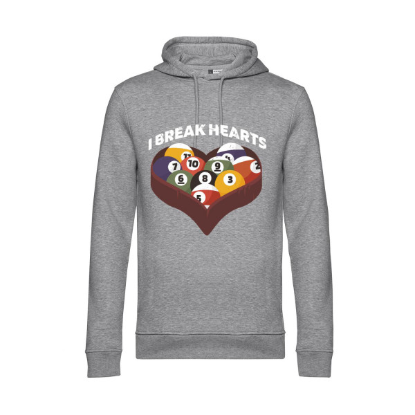 Nachhaltiger Hoodie Herren Billard - I break hearts