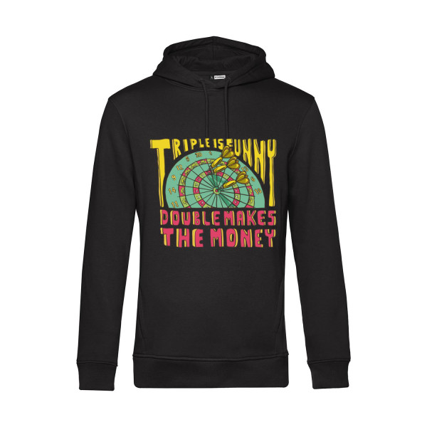 Nachhaltiger Hoodie Herren Darts Triple is funny Double makes the money