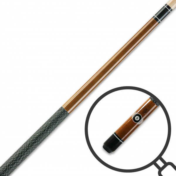 Poolqueue EIGHT-BALL BRAUN, Länge 147 cm. 2-tlg