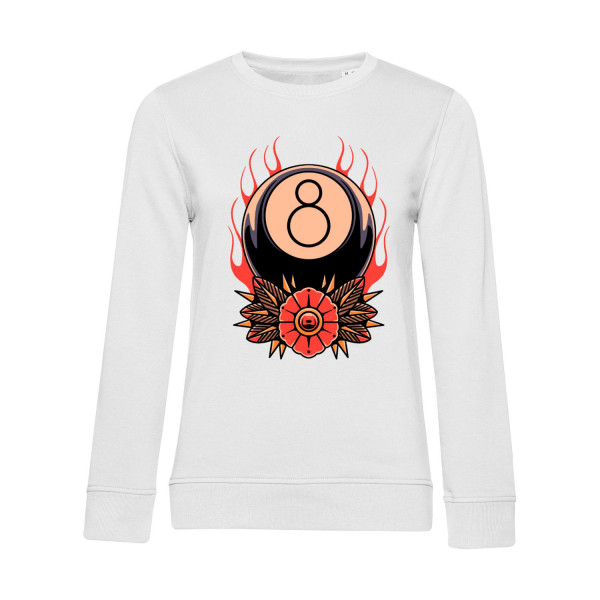 Nachhaltiges Sweatshirt Damen Billard Eight on fire