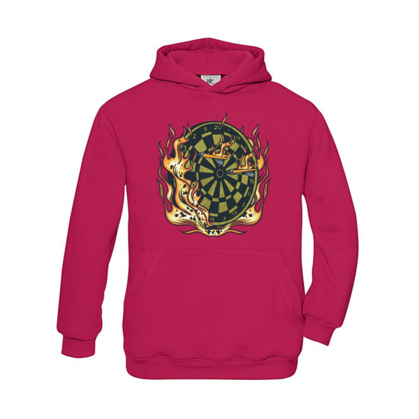 Hoodie Kinder Darts Board on Fire