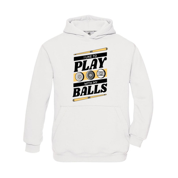 Hoodie Kinder Billard - I like to play with my balls