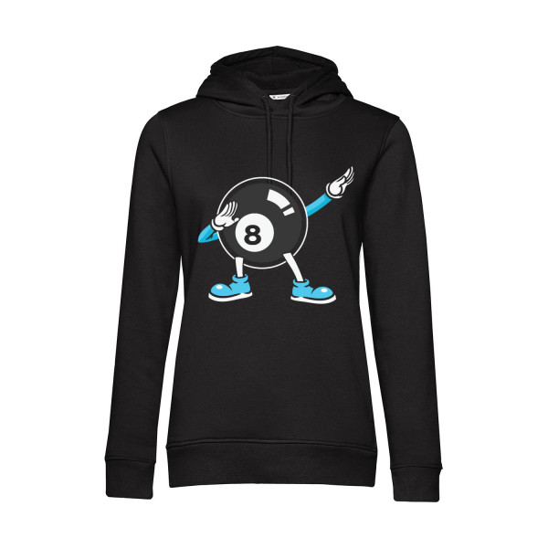 Nachhaltiger Hoodie Damen Billard - schwarze Acht Dab