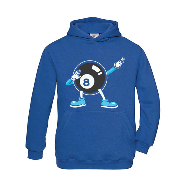 Hoodie Kinder Billard - schwarze Acht Dab