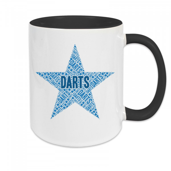 Tasse zweifarbig Darts Stern