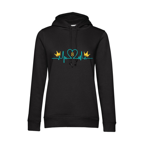 Nachhaltiger Hoodie Damen Billard Heartbeat Crowns